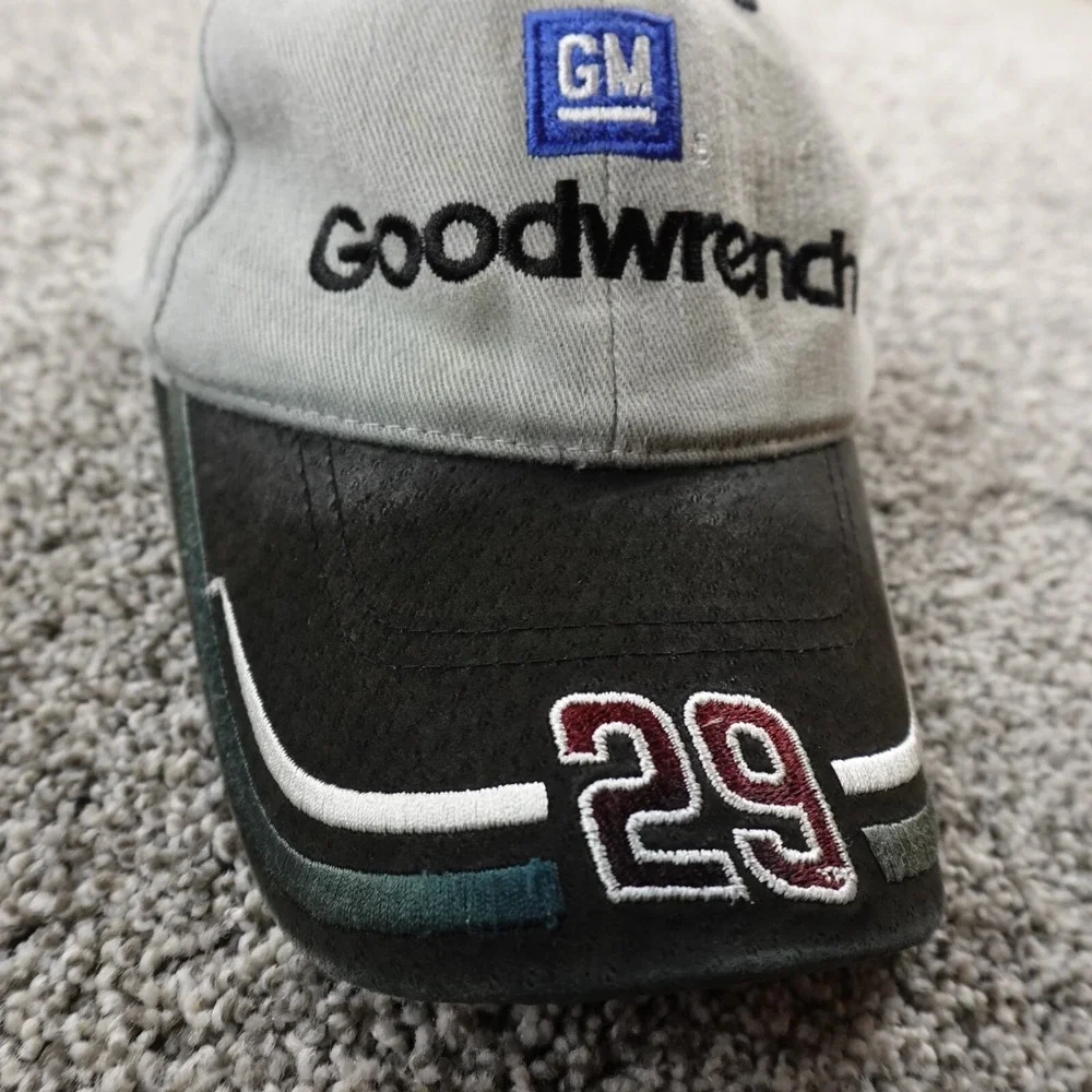 VTG Kevin Harvick Hat Mens Strap Back Cap Gray Black Nascar 10 Goodwrench Racing